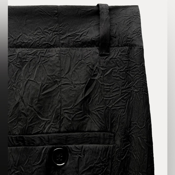 NWT ZARA ZW COLLECTION FEATHERS SHIRT & SATIN EFFECT CRINKLE PANTS - Picture 14 of 16